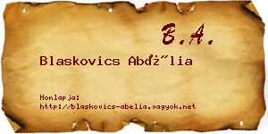 Blaskovics Abélia névjegykártya